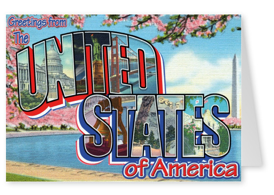 USA design vintage greeting card