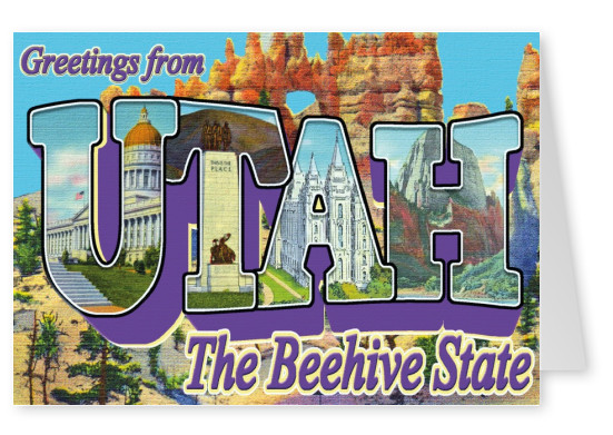 Utah Retro Stijl Ansichtkaart