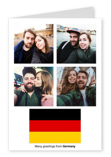 Postal con la bandera de Alemania