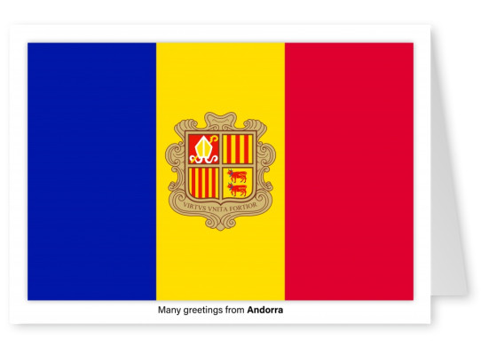 Postal con la bandera de Andorra
