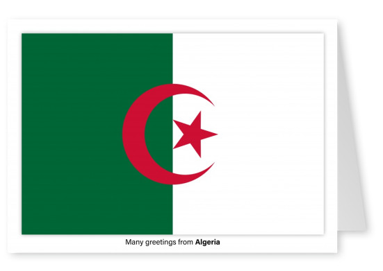 Postal con la bandera de Argelia