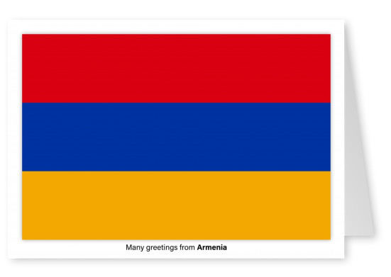 Postal con la bandera de Armenia