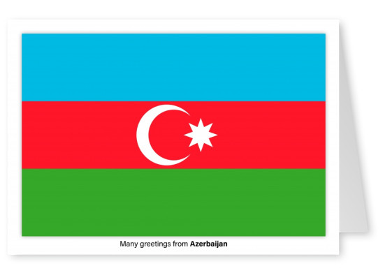 Postal con la bandera de Azerbaiyán