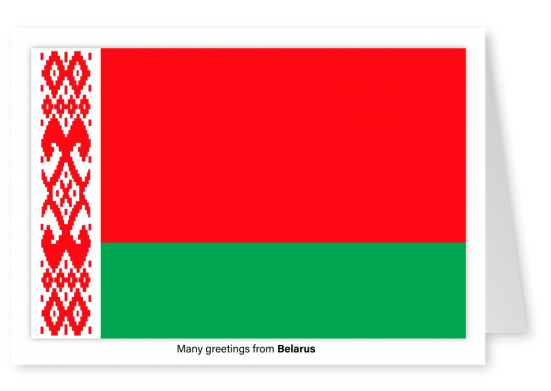 Postal con la bandera de Bielorrusia