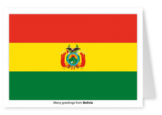 Postal con la bandera de Bolivia