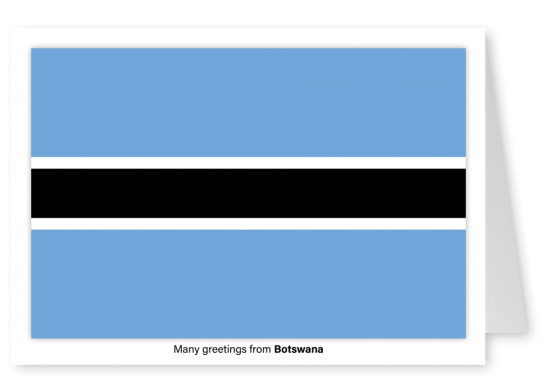Postal con la bandera de Botswana