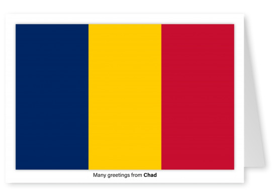 Postal con la bandera de Chad