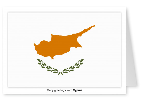 Tarjeta postal con bandera de Chipre