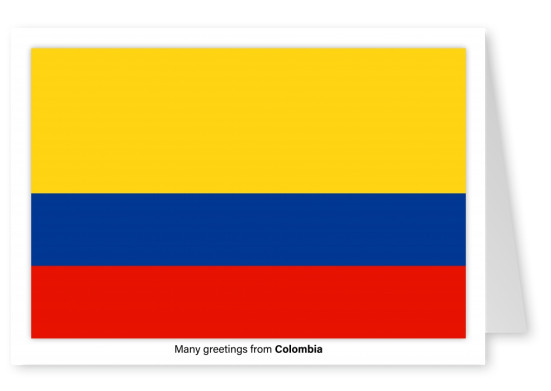 Postal con la bandera de Colombia
