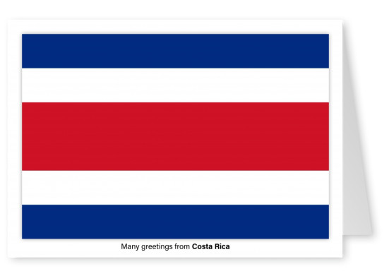 Postal con la bandera de Costa Rica