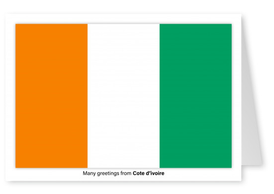 Postal con la bandera de Costa de marfil