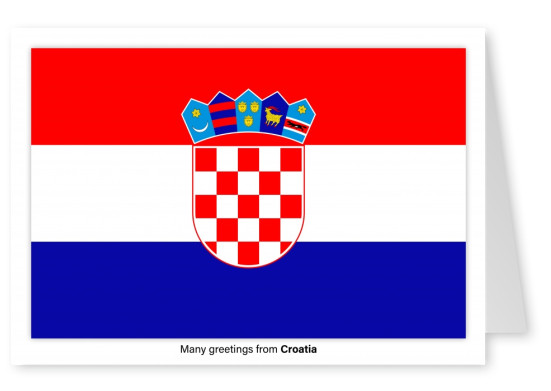 Postal con la bandera de Croacia