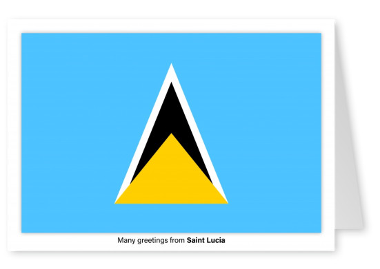 Postal con la bandera de Santa Lucía