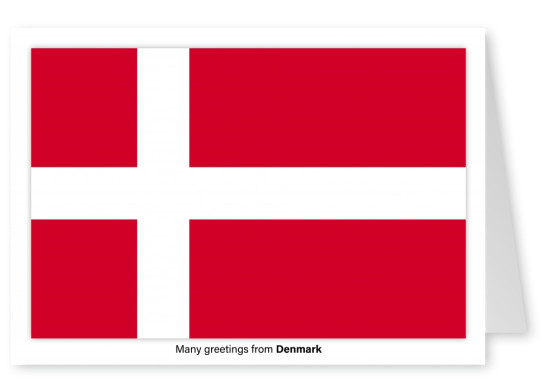 Postal con la bandera de Dinamarca