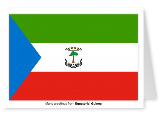 Tarjeta postal con bandera de Guinea Ecuatorial