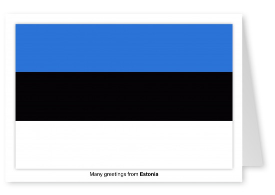 Postal con la bandera de Estonia