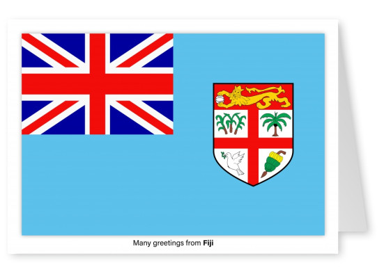 Postal con la bandera de Fiji