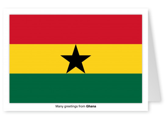 Postal con la bandera de Ghana