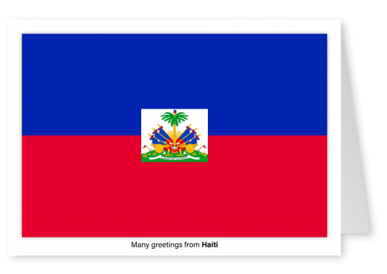 Postal con la bandera de Haití