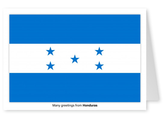 Postal con la bandera de Honduras