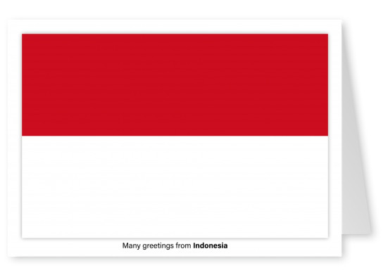 Postal con la bandera de Indonesia