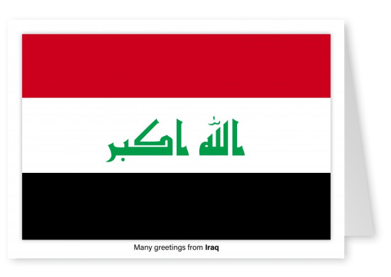 Postal con la bandera de Irak