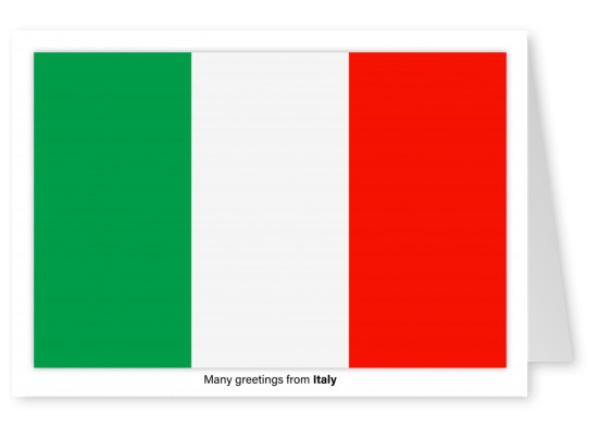 Postal con la bandera de Italia