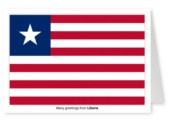 Tarjeta postal con bandera de Liberia