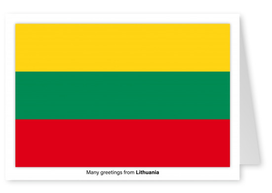 Postal con la bandera de Lituania
