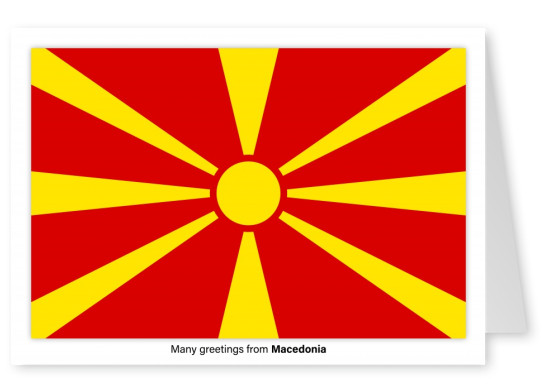 Postal con la bandera de Macedonia
