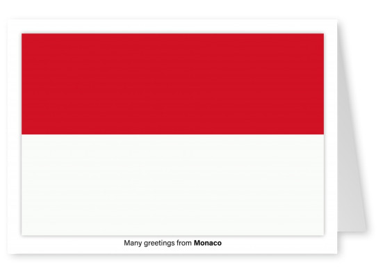 Postal con la bandera de Mónaco