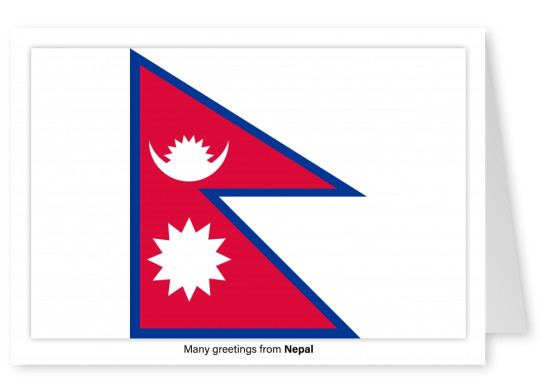Postal con la bandera de Nepal