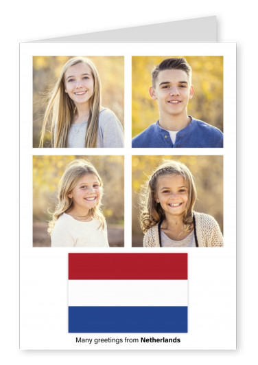 Tarjeta postal con bandera de países Bajos