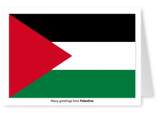 Postal con la bandera de Palestina