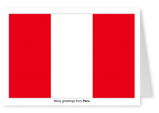 Postal con la bandera de Perú
