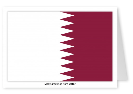 Postal con la bandera de Qatar