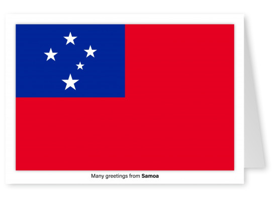 Postal con la bandera de Samoa