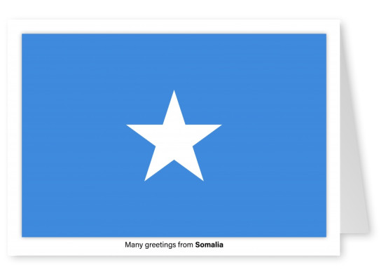 Postal con la bandera de Somalia