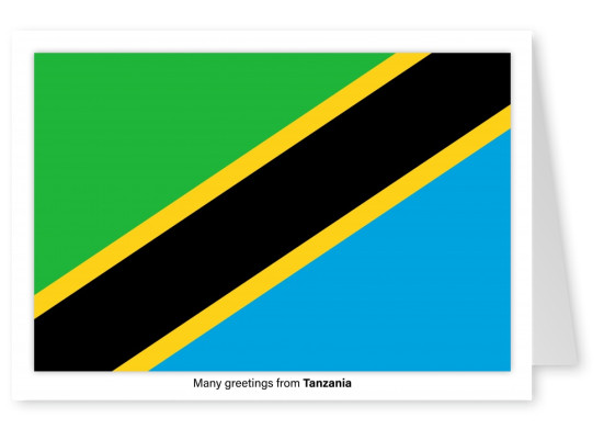 Tarjeta postal con bandera de Tanzania