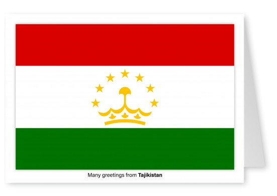 Postal con la bandera de la república de Tayikistán