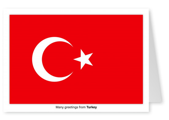 Postal con la bandera de Turquía