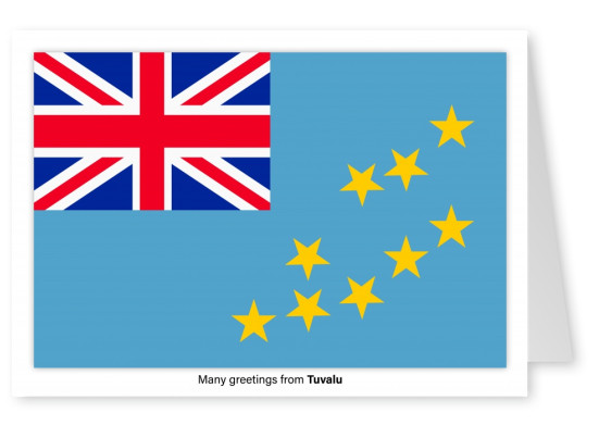 Postal con la bandera de Tuvalu