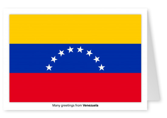 Postal con la bandera de Venezuela