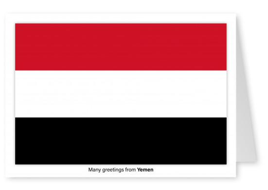 Postal con la bandera de Yemen