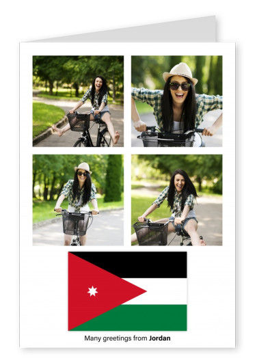 Carte postale avec le drapeau de la Jordanie