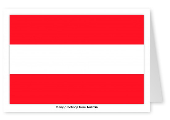 Carte postale avec le drapeau de l'Autriche