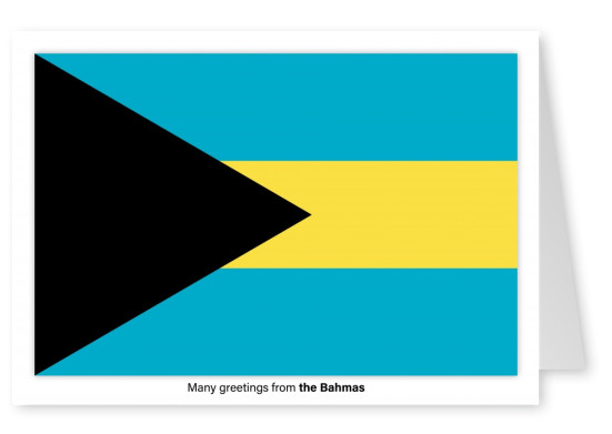 Carte postale avec le drapeau des Bahamas