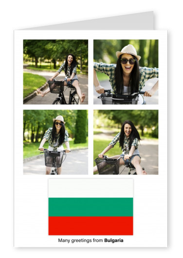 Carte postale avec le drapeau de la Bulgarie