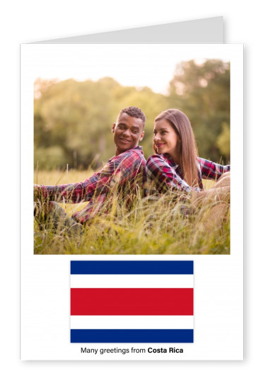 Carte postale avec le drapeau du Costa Rica
