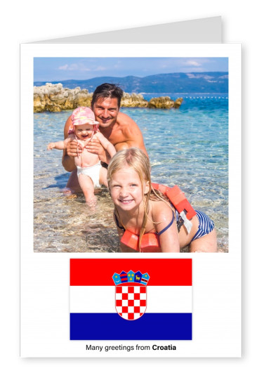 Carte postale avec le drapeau de la Croatie
